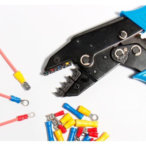 HS-40J 0.25-6mm2 23-10AWG EUROP STYLE Ratchet Pliers Pre-Insulated Terminal Connector Crimping Tool Decrustation wire stripper