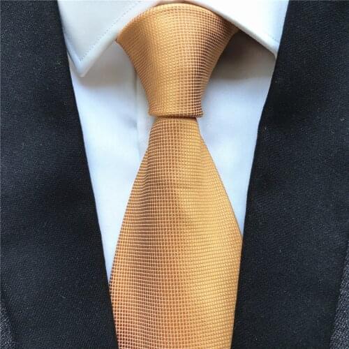 10 cm New Design Mens Ties Jacquard Woven Neck Tie Luxury Golden Corbata Neckties with Fashion Grids