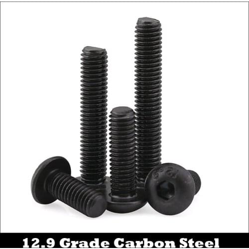 M5 M5*8/10/12/16/40 12.9 Grade Black Carbon Steel Oval Pan Round Button Head Inner Hex Hexagon Socket Machine Screw