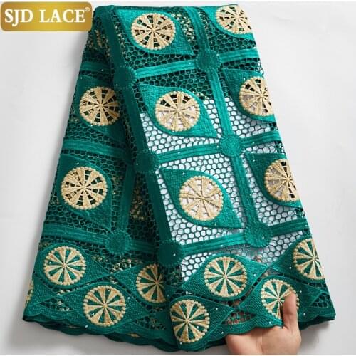 SJD LACE Unique Design Guipure Cord Lace High Quality Embroidery Water Soluble Nigerian African Lace Fabric For Wedding SewA2552