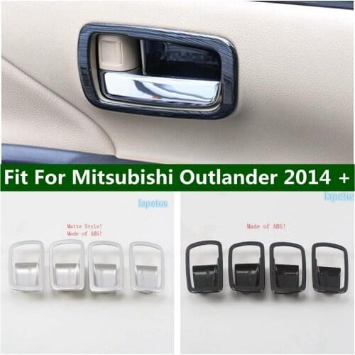 Lapetus Matte / Wood Grain Look Interior Fit For Mitsubishi Outlander 2014 - 2019 Car Door Pull Knob Handle Bowl Cover Trim