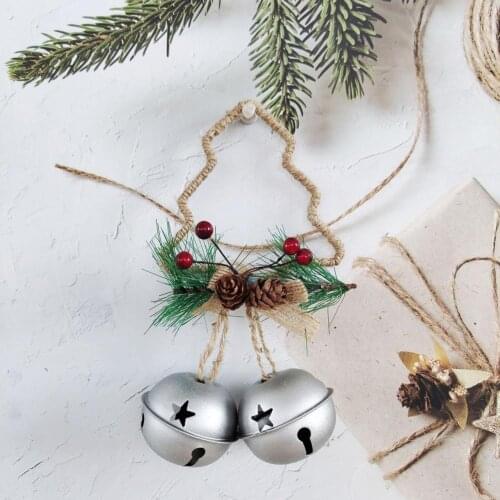 Lightweight Beautiful Farmhouse Wreath Hanging Bells Rustic Christmas Tree Bells Decorative for Living Room