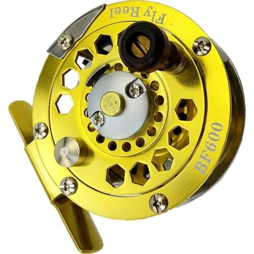BF600/800/1000 full metal fly reel 3/4 5/6 7/8 flying fishing reel ice fishing reel gold / silver color gear ratio 1:1 left hand