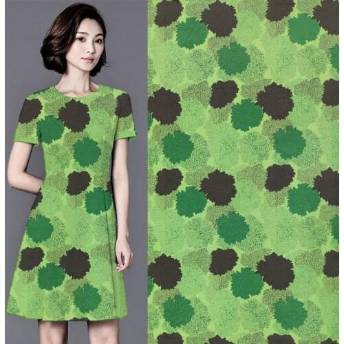 Fashion green floral and leaves print silk and cotton blended fabric 16momme 114cm width,SCT469