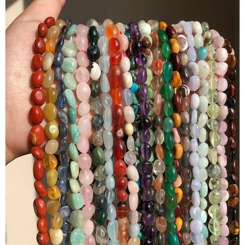 8-10mm Irregular Natural Stone Beads Fashion Sodalite Quartz Apatite Citrine Sunstone Loose Beads For DIY Jewelry Making