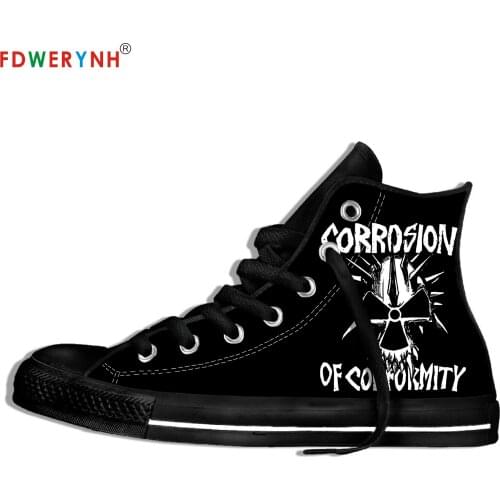 Mens Casual Shoes Corrosion of Conformity Music Fans Heavy Metal Band Logo Personalized Shoes Light Breathable Casual Shoes