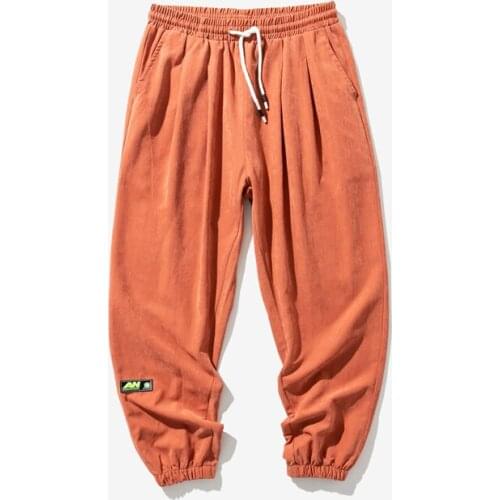 Mens Casual Pants Loose Plus Fat Plus Size Casual All-Match Winter New Style Drawstring Overalls Casual Pants Men