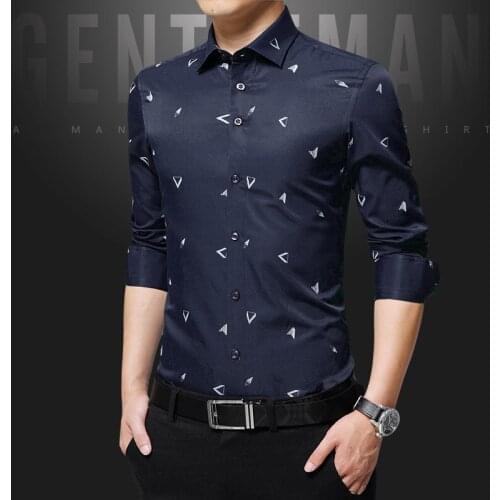 Mens Shirts New Fashion Mens Shirt Long Sleeve Jacquard Weave Slim Fit Shirt Men Business Casual Cotton Shirt Plus Size 5XL