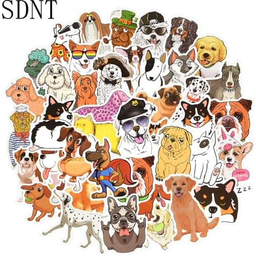 50 PCS Dog Cute Stickers Animal Corgi Labrador Golden Retriever Cool Kawaii Cartoon Stickers for Laptop Car Pet Supplies Gift