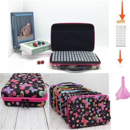 New Diamond Embroidery Tool Container Storage Bag Suitcase 80 Bottle Bag Zipper Diamond Painting Rhinestone Accessories