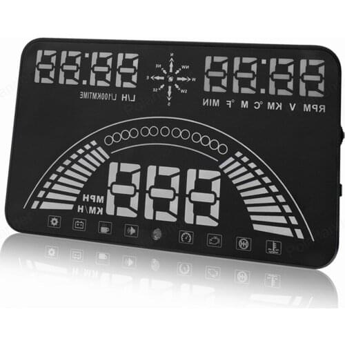 OBD+GPS System Smart HUD display 5.8" HD Digital Voltage Ometer Overspeed alarm Windshield Projector Car Head up display S7