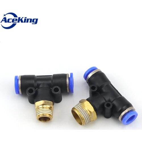 Pneumatic quick connection pb4-01 /T t-way, straight thread, 6-01/ pb8-02 / pb10-03 series, 12-04 quick insert pipe