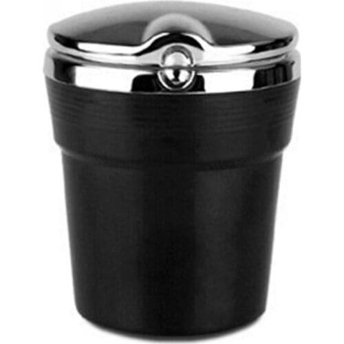 Portable Car Cigarette Ashtray With Cover Lights Detachable Stainless Steel Ashtray Cup Holder For Outdoor Camping Picnic