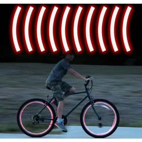 10pcs Adhesive Reflective Tape Cycling Safety Warning Sticker Bike Reflector Tape Strip for Car Bicycle Motorcycle Scooter