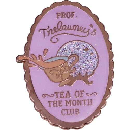 Join your favorite Hgwts Divintation professor in her Tea of the Month Club! This HP inspired pin features glitter crystal ball