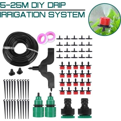 DIY Drip Irrigation System 5-25M Automatic Watering Plants Garden Water Hose Micro-Drip Kit Nozzle Mist Sprinkler Watering Kit