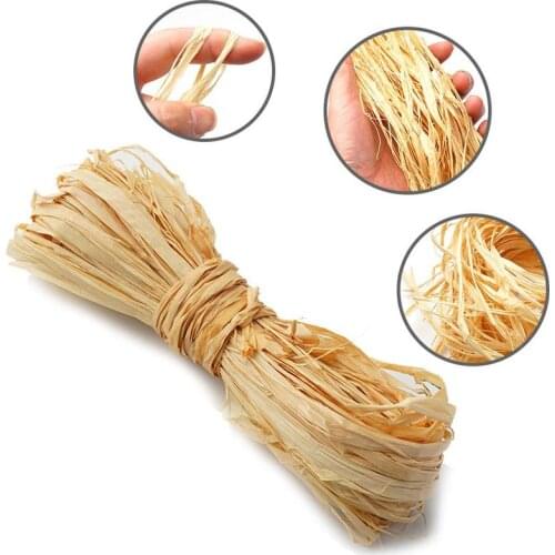 10pcs/bag Raffia Natural Rope Crafts Gift Packing Rope DIY Wedding Party Decoration Supplies Brown Raffia Natural Rope