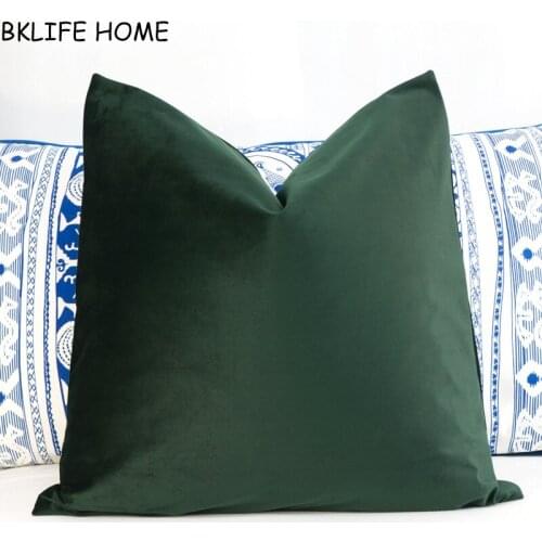 High Quality Soft Olive Green Velvet Cushion Cover Pillow Case Dark Green Pillow Cover No Balling-up Without Stuffing