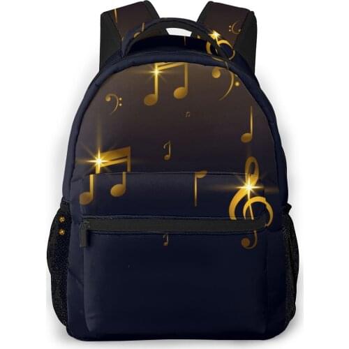 Women Backpack Kids School Bag for Teenage Girls Music Sound Golden Notes Female Laptop Notebook Bagpack Travel Back Pack 2021