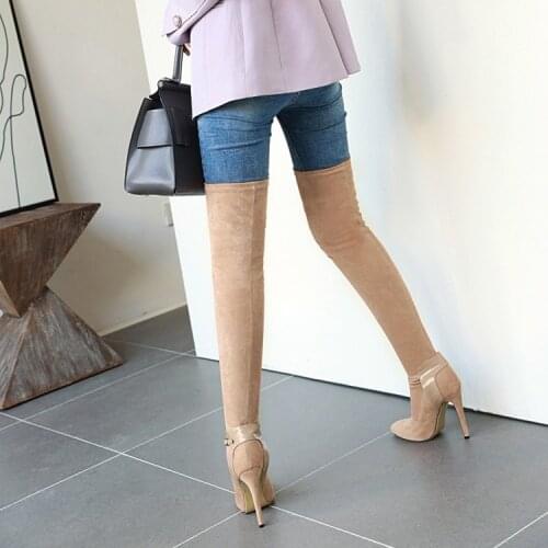 Winter Plush Big tube circumference womens boots thick legs fat high tube boots fat legs knee high boots boots big size