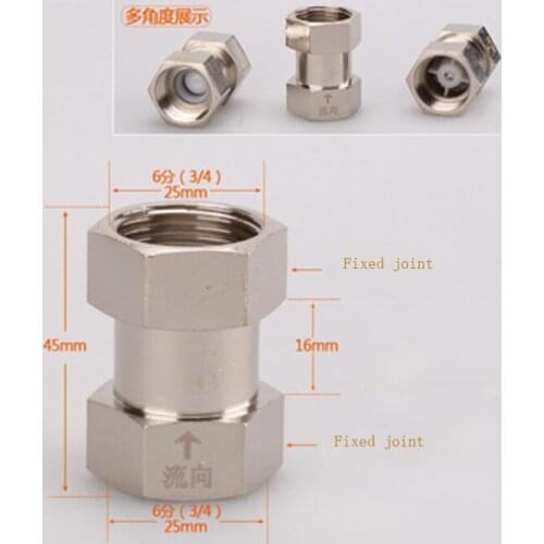 1 Piece Copper Plating Connector 1/2'' 3/8'' Inner Outer Wire Anti Back Flow One Way Water Pipe Fittings Adapter