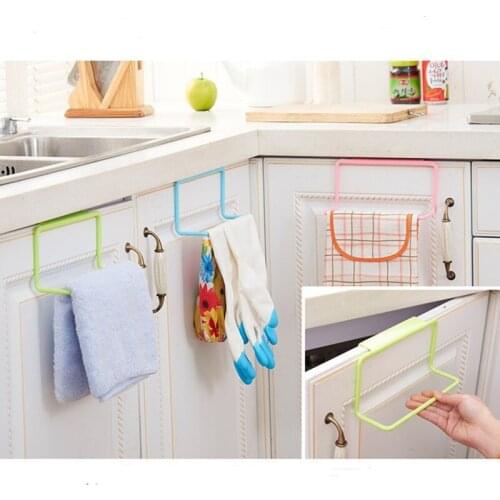 1Pcs New Kitchen Organizer Towel Rack Hanging Trash Holder Bathroom Cabinet Cupboard Hanger For Kitchen Supplies Accessories