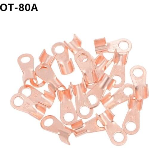 10Pcs 80A Copper Battery Cable Connector Terminal Crimping 6-16mm2 Wire OT-80A