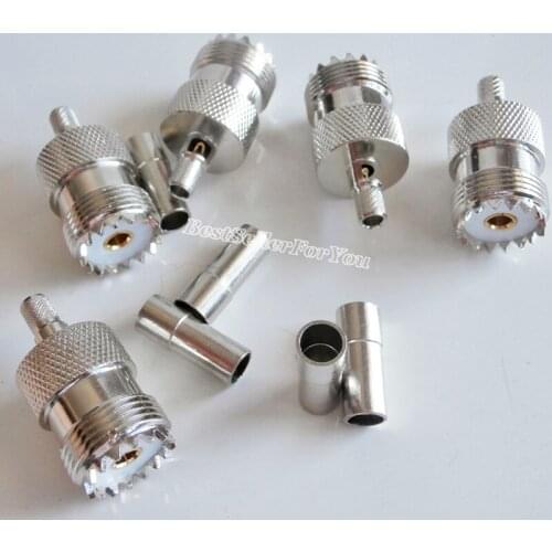 10X New Connector UHF Female SO239 Jack Window Crimp RG58 RG142 LMR195 RG400 Cable