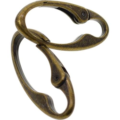2 Pieces Vintage Bronze Oval Carabiner Spring Snap Hooks Clip Key Chain DIY
