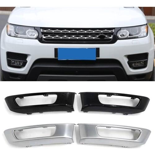 2x Front Bumper Fog Light Lamp Cover ABS Car Styling Trim For Land Rover Range Rover Sport 2014 2015 2016 2017 L494 Black/Silver