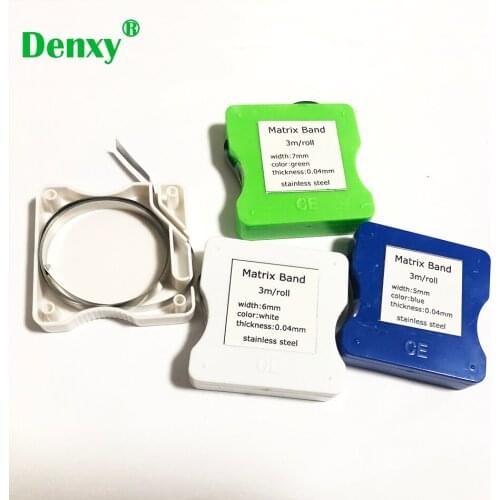 Denxy 3rolls Dental Matrix Band 3 Meter Stainless Steel Matrice Bands Elastic Steel Matrix Strips Roll Dental Matrix