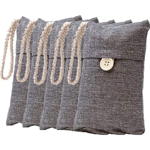 5 Pack Natural Bamboo Charcoal Air Purifying Bag Nature Fresh Air Purifier Bags Activated Charcoal