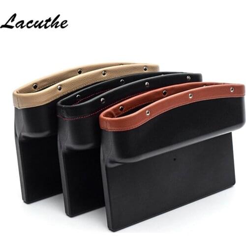 Car Seat Crevice Pockets 3 Color PU Leather Leak-Proof Storage Box Car Organizer Universal Car Seat Side Gap Pocket