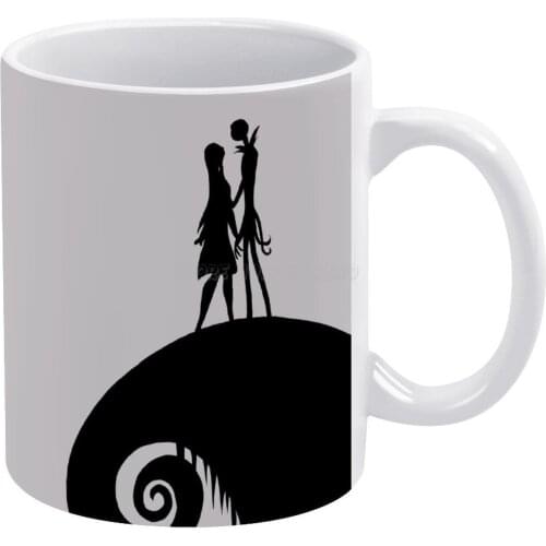 Jack And Sally White Mug 11oz Ceramic Tea Cup Coffee Mug Friends Birthday Gift Jack Sally Skellington Nightmare before Christmas