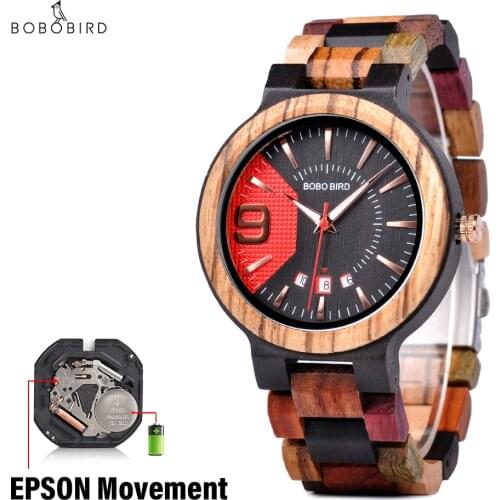 BOBO BIRD New Timepieces Mens Wooden Watch Auto Date Luxury Quartz Wristwatches relogio masculino Drop Shipping