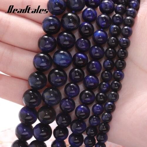 Natural Stone Spacer Beads Round Gold Tiger Eye Loose Beads For Jewelry DIY Making Bracelet Accessories 15" 6/8/10mm Beadtales