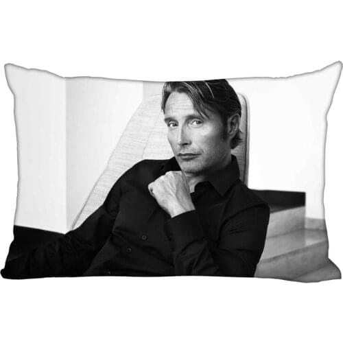 Custom Mads Mikkelsen Rectangle Pillowcase zipper dakimakura Classic Pillow Case size 35X45cm DIY Gift