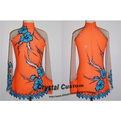 Custom Ice Figure Skating Dress For Kids Fashion New Brand Competition Figure Skating Dresses Crystal DR3655