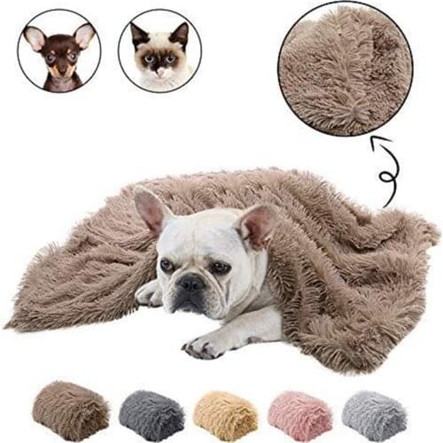 Dropshipping Long Plush Pet Blankets Dog Cat Bed Mats Deep Sleeping Soft Thin Covers For All Season Bed Use Blankets Cat Mattres