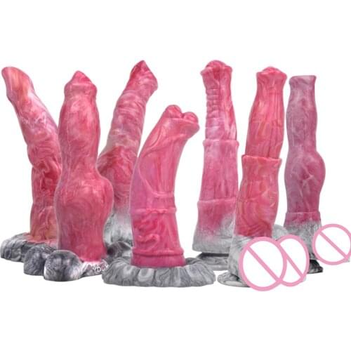 Realistic Dog Horse Dildo Women Male Big Dick With Suction Cup Anal Butt Plug Erotic Huge Animal Dildo Penis Sex Toys For Adults