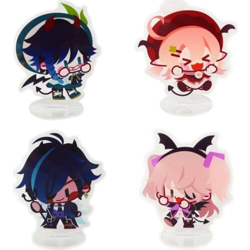 Hot Anime Figure Genshin Impact Venti Klee Fischl Cosplay Cute Acrylic Stand Model Plate Desk Decor Standing Sign Keychain Gifts