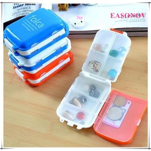 Hot sale! New 8-Slot Trendy Portable Folding Vitamin Medicine Drug Pill Box Makeup Storage Case Container Free Shipping