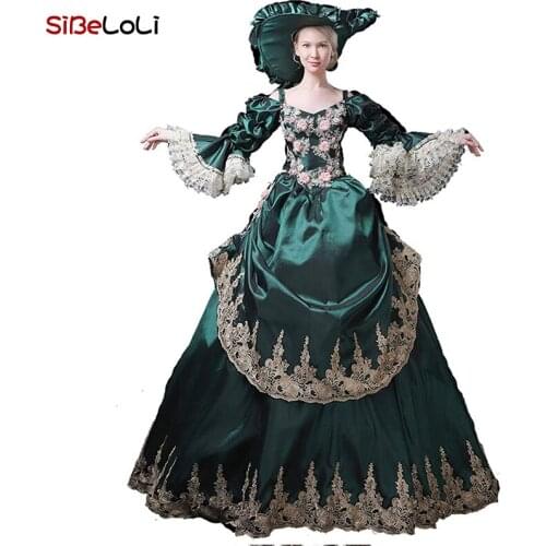 Gothic Victorian French Bustle Fairytale Dresses Marie Antoinette Party Ball Gown Women Steampunk Medieval Theater Clothing