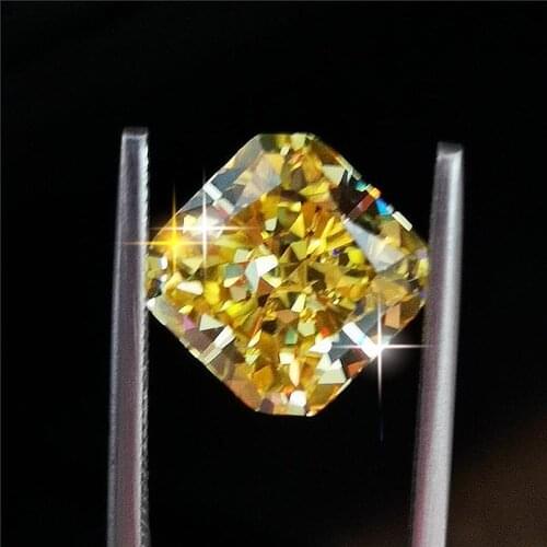 Top selling brilliant Radiant cut light yellow AAAAAAAA quality beads loose fancy vivid yellow stones for jewelry making CZ DIY