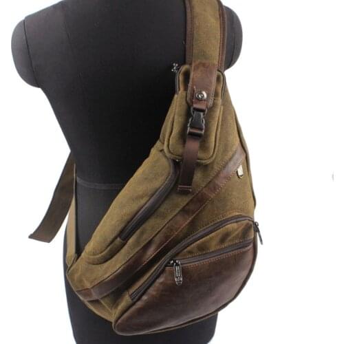 Men Canvas Sling Chest Day Back Pack Bag Travel High Capacity Brand Famous Cross Body Single Rucksack Shoulder Messenger Bags