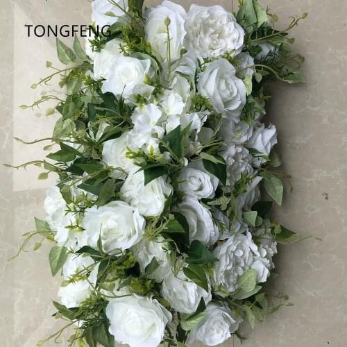 10pcs/lot Artificial silk rose flower arch decorate wedding Flower runner wedding flower stage decoration TONGFENG