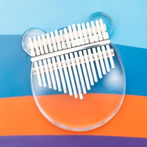 Kalimba Acrylic 17 Key Transparent Thumb Piano with Tuner Hammer Kalimba Case Manual