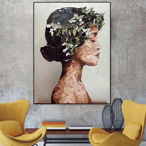 The Picture On The wall Portrait Woman Oil Painting Art Canvas Painting Posters And Prints wall pictures for living room