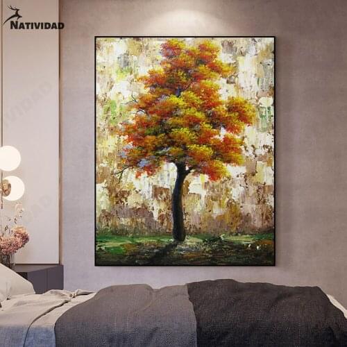 Maple Canvas Painting Home Decoration Oil Painting Art Plant Print Poster Abstract Painted Wall Sticker Living Room Home Decor