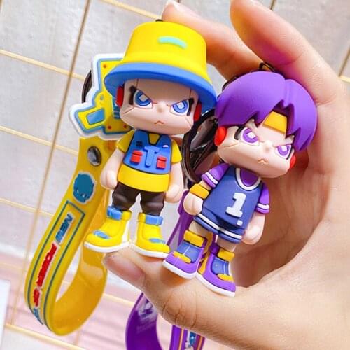 Anime Mechanical Boy Keychain Ring Creative Cute Cartoon Character Backpack Pendant Small Gift Men Women Couple Car Key Ring